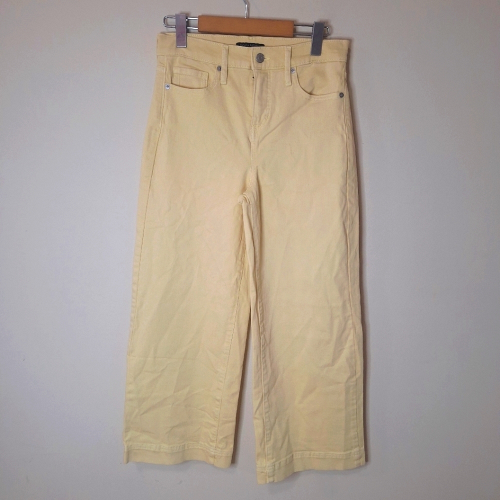 Banana Republic high rise cropped pants pale citrus SZ 26 - Picture 2 of 8
